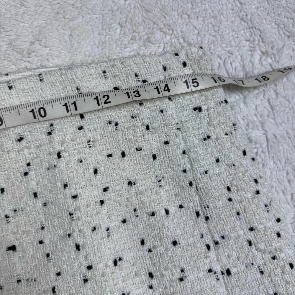 Ann Taylor Cream Pencil Skirt with Black Dots